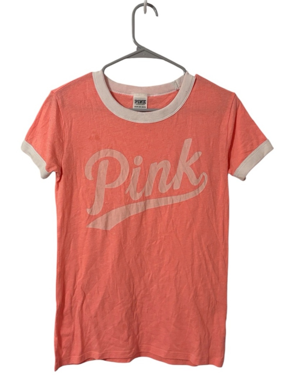 PINK Graphic Oversized Spellout Ringer T Shirt